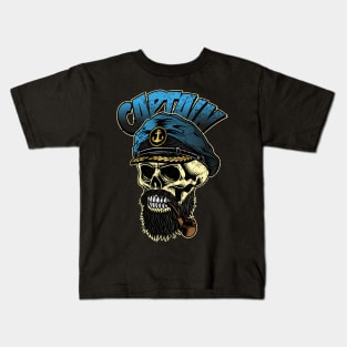 Captain Sailor Man Skull Kids T-Shirt